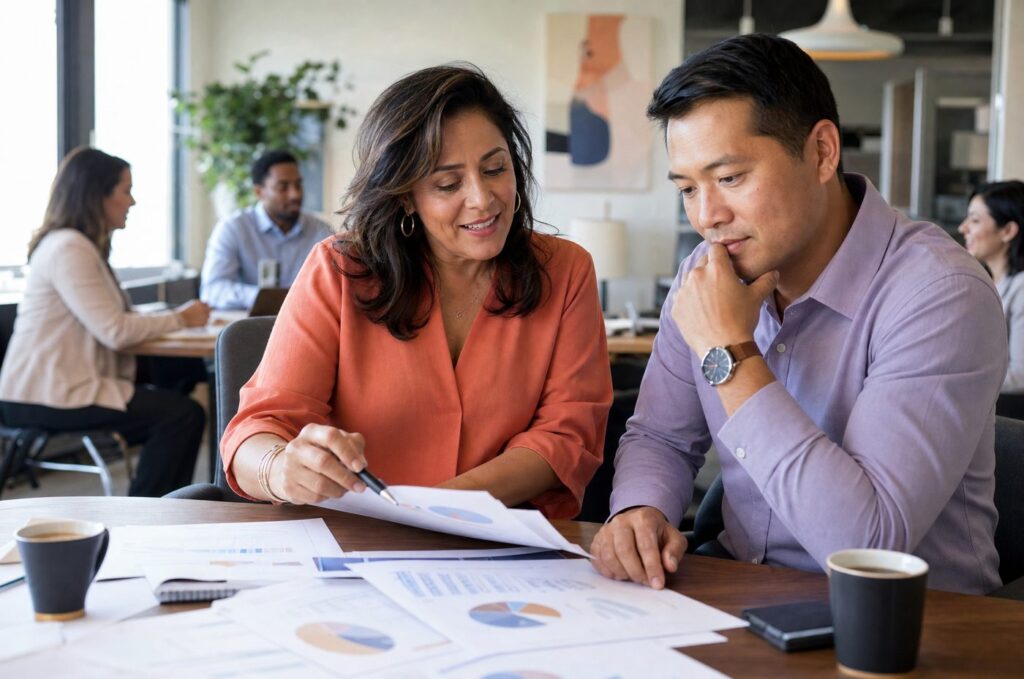 Needs assessment meeting to design a customized corporate language program
